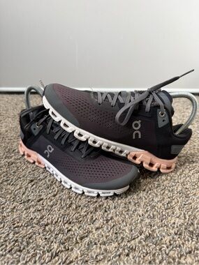 On Running Women's Cloudswift Running Shoes - Charcoal with Pink Accent